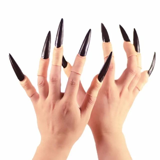Best Price Halloween Zombie Witch Costume Party Supplies Light Props False Nail Set Hot Scary Costumes Arrived Random Color