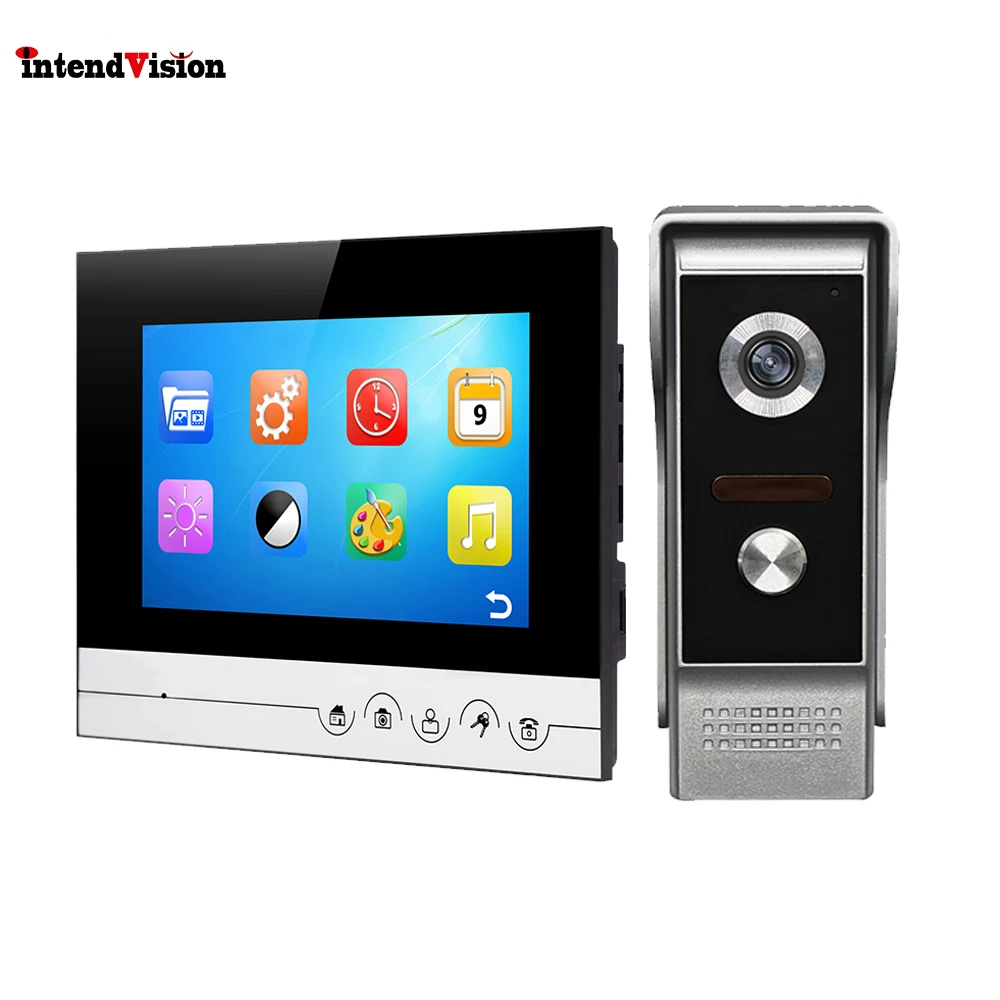 

Intendvision Video Intercom Color 7'' LCD Screen Wired Video DoorPhone Audio Intercom with 700TVL CMOS Door Bell V70Rm-M4