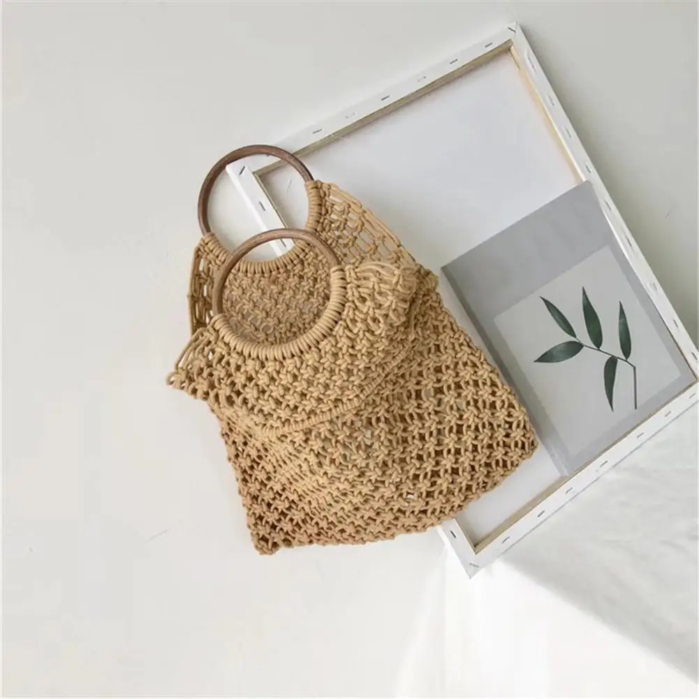 Rattan Cotton Rope Hollow Straw Woven Beach Bag Without Lining Storage Bag Fashion Women's Totes Fashion Shoulder Bags Rattan Cotton Rope Hollow Straw Woven Beach Bag Without Lining Storage Bag Fashion Women's Totes Fashion Shoulder Bags