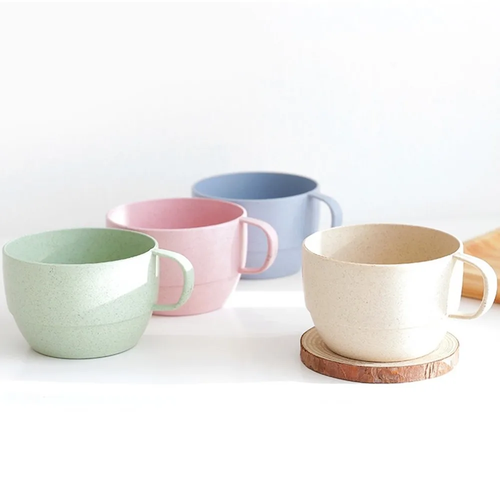 

250ml Children Coffee Tea Cup Wheat Straw Round Plastic Tumblers Cup Mugs Water Bottle Kettle Milk Cup