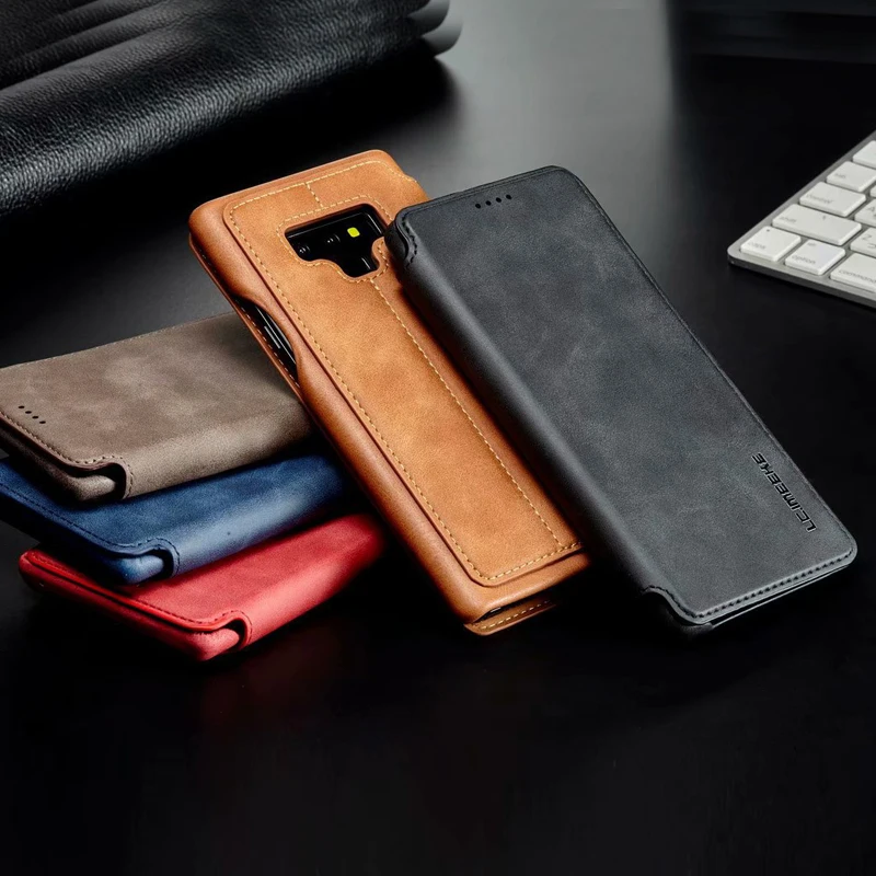 Чехол для мобильного телефона samsung s9, кожаный держатель для мобильного телефона, бизнес-держатель для карт, многофункциональный флип, индивидуальный кожаный чехол