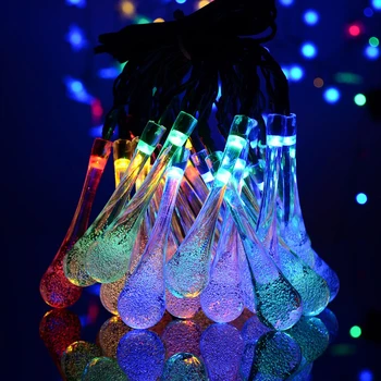 

HANMIAO 20/30 LED Solar String Light Outdoor Waterproof Bubble Bar Water Drop Garden Lights for Holiday Christmas Decoration 04