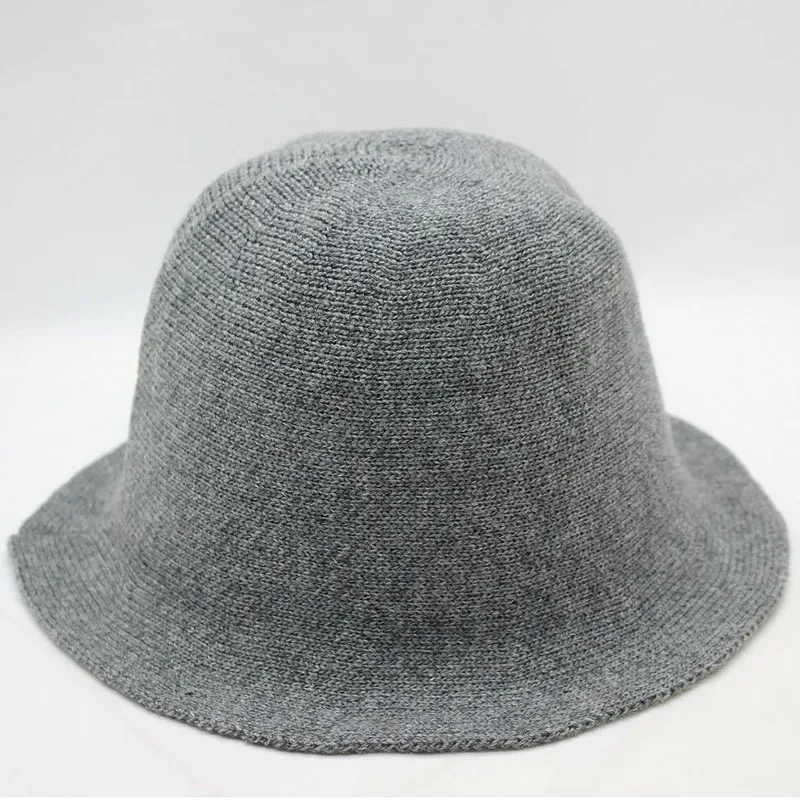 SUOGRY вязаный вязаные шапки с закатанными полями шляпа рыбаловедские снасти Женская Повседневная Для женщин Горячие шапки осень/зима Панамы - Цвет: gray