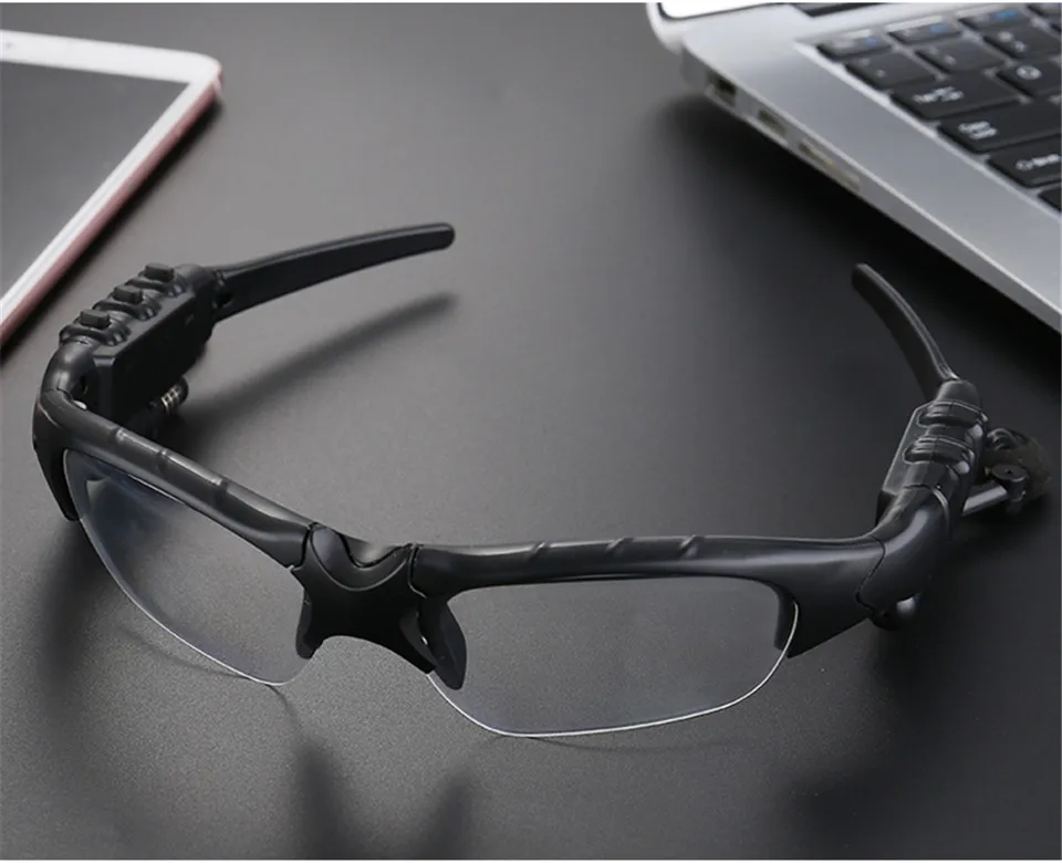 BGreen спортивные поляризованные линзы солнцезащитные очки с Bluetooth беспроводные стерео наушники микрофон Поддержка Hands Free - Цвет: White
