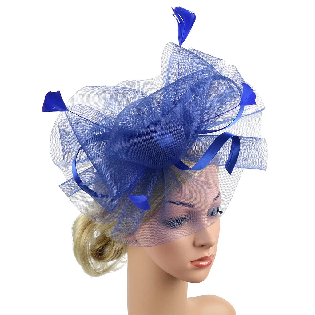 Для женщин аксессуары шляпка-Вуалетка для Для женщин Чай вечерние цветок перо сетка Дерби в Кентукки Головные уборы A424