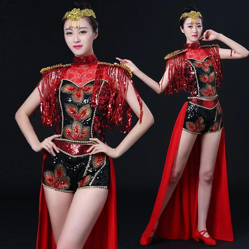 New Jazz Dance Costumes Summer Adult Tassel Modern Dance Costumes