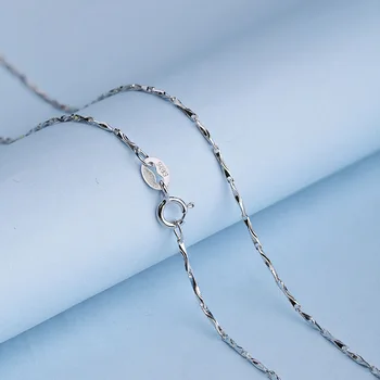 

Popular Twist Chain Solid Sterling Silver Engagement Necklace White Gold Cover Perfectly Jewelry Gift For Girl