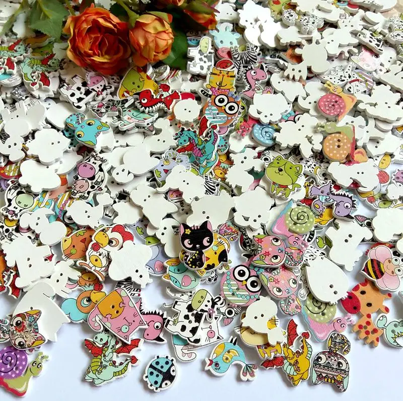 50 шт. детские украшения для рукоделия 20 38 мм|wooden buttons|sewing buttonsnatural wood buttons |