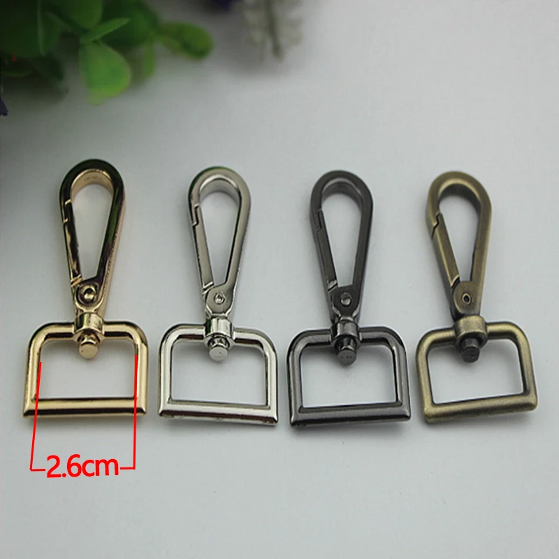 

30pcs/lot 26mm( Interior) Gold, Silver, Gun Black, Bronze Metal Carabiner Swivel Clasps Trigger Clips Snap Hooks for Bag Straps