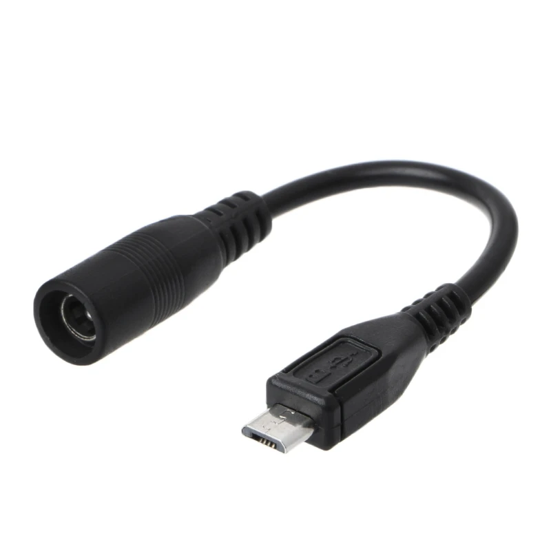 5.5x2.1mm DC Power Plug Waterproof Jacket Female To Micro USB Male Adapter Cable