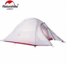 Naturehike сверхлегкий палатка 20D с силиконовым ткань Сверхлегкий 2 человек двойной слой алюминия стержень палатка 4 сезон с матом