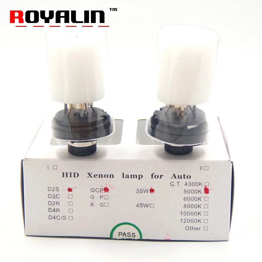 ROYALIN HID D2S Ксенон Для Cnlight лампы с металлическим держателем 35 Вт AC авто фары 3000K 4300K