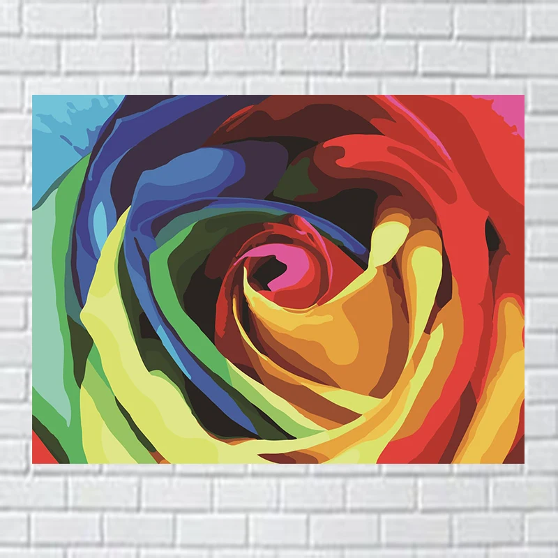 

Europe Flower DIY Painting By Numbers Acrylic Paint By Numbers HandPainted Oil Painting On Canvas For Home Decor free shipment