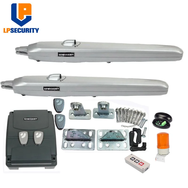 LPSECURITY 350KGS 24V DC forsee сверхмощный низкий напряжение двойные качели подъездные ворота открывалка с датчиком, GSM, вариант лампы - Цвет: set 5