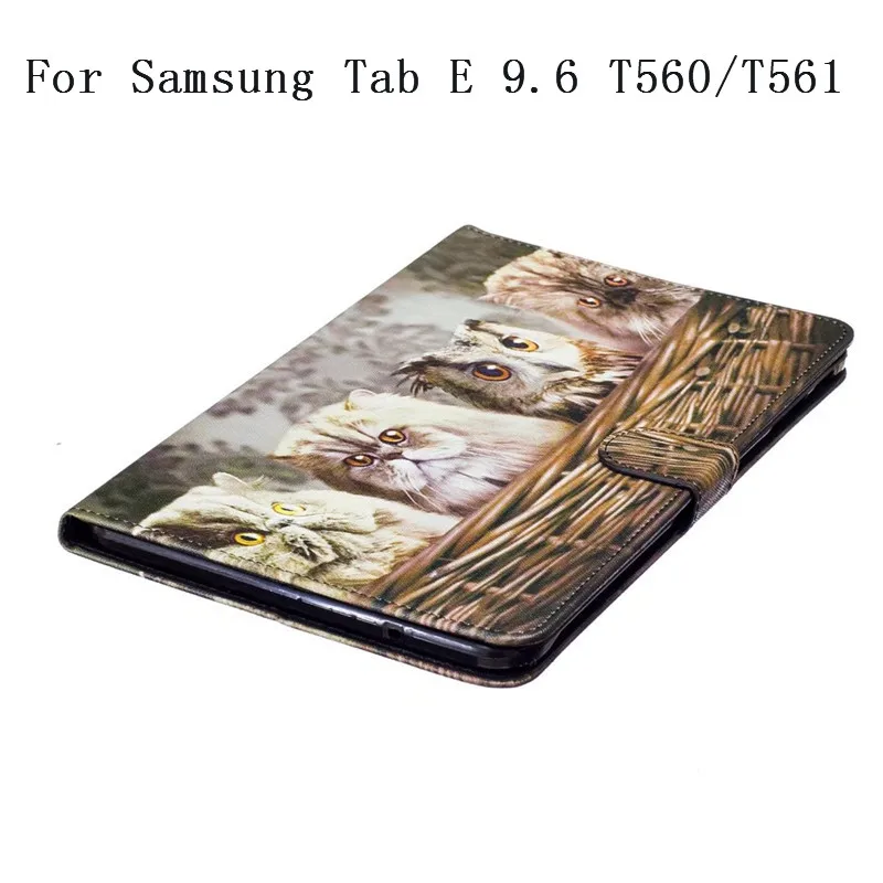 

For Samsung Galaxy Tab E 9.6 T560 Case Fashion PU Leather Flip Stand For Samsung Galaxy Tab E T560 SM-T561 Tablet Cover Case