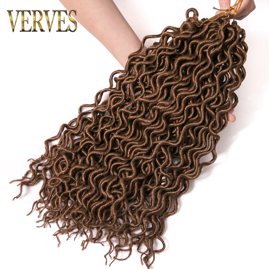 VERVES Faux locs Curly ponytaiHair, 16 дюймов, вязанные волосы, 75 г/упак., 24 пряди/упаковка, синтетические плетеные волосы для наращивания