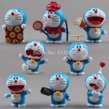 Anime Cartoon Cute Doraemon Mini PVC Figure Model Toys Dolls 8pcs set Child Toys Christmas Gifts