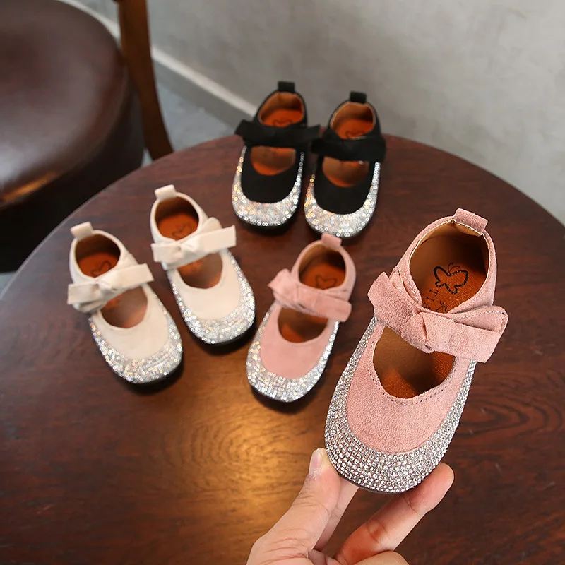 Spring Autumn NEW Little Baby Girl Shoes Rhinestone Baby Shoes Girls Princess Dancing Shoes Children Shoes soft-soled 1 2-6Years