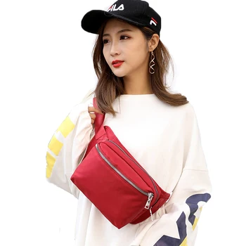 

High Capacity Crossbody Women's Travel Waist Bags Nylon Durable Pillow Solid Chest Packs Ladies Multi Function Waist Pack Women