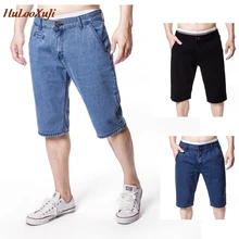 HuLooXuJi мужские летние джинсовые шорты мужские однотонные потертые джинсы пять очков хлопковые дышащие шорты US Размер: M-2XL
