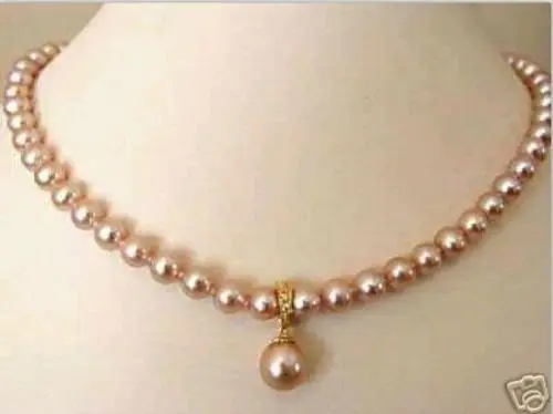 

Free Shipping >>>>> 9-10mm natural south sea pink necklace 18inch