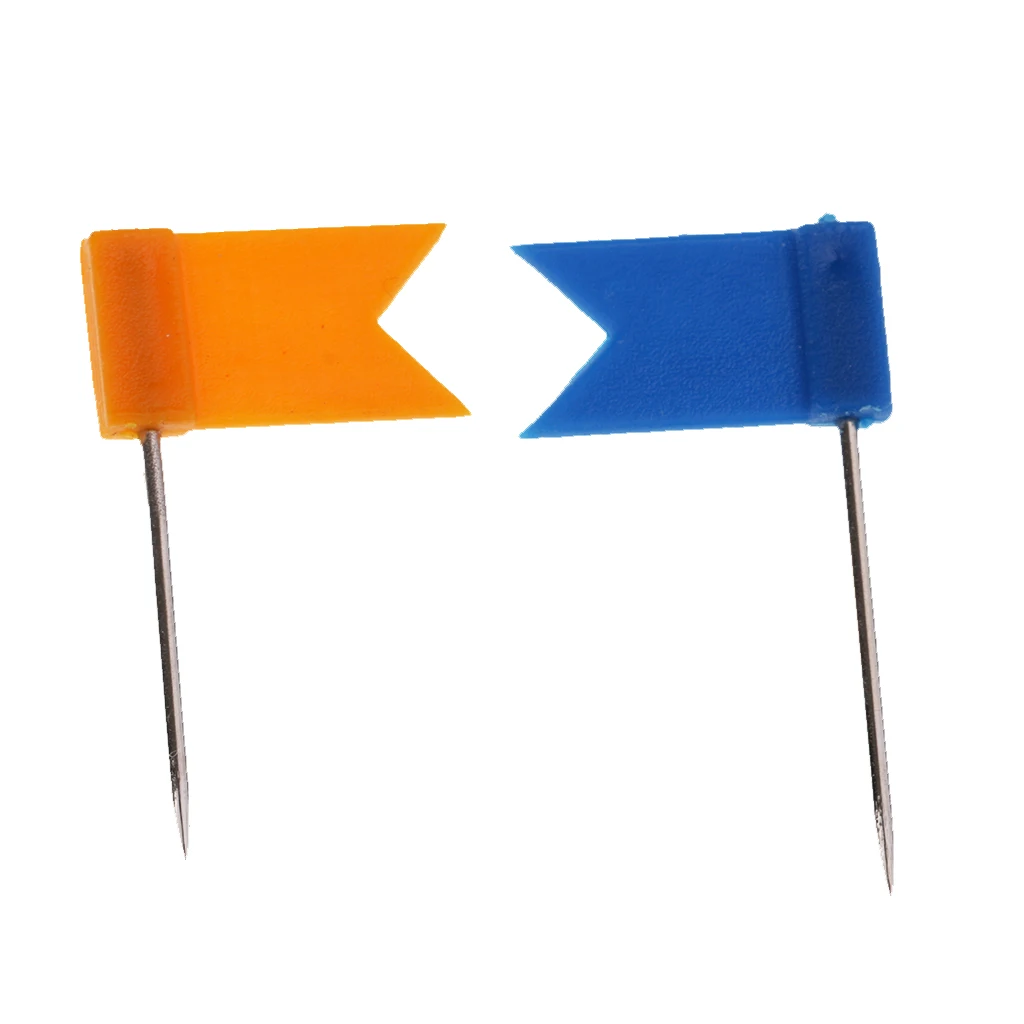 100pcs Flag Push Pin Marker Marking Pins Tacks Thumbtack for Notice Cork Board World Map