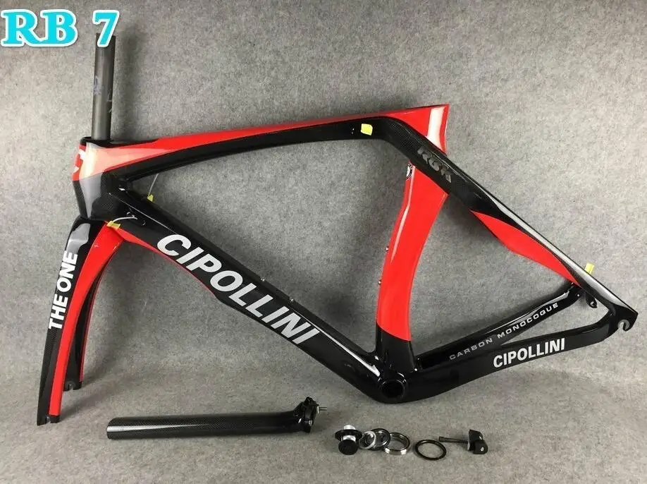 Excellent 2018 Cipollini RB1K THE ONE Naked Matte Rahmenset Road Bicycle Glossy Full Carbon Road Frameset Complete Carbon Frame Silver 20