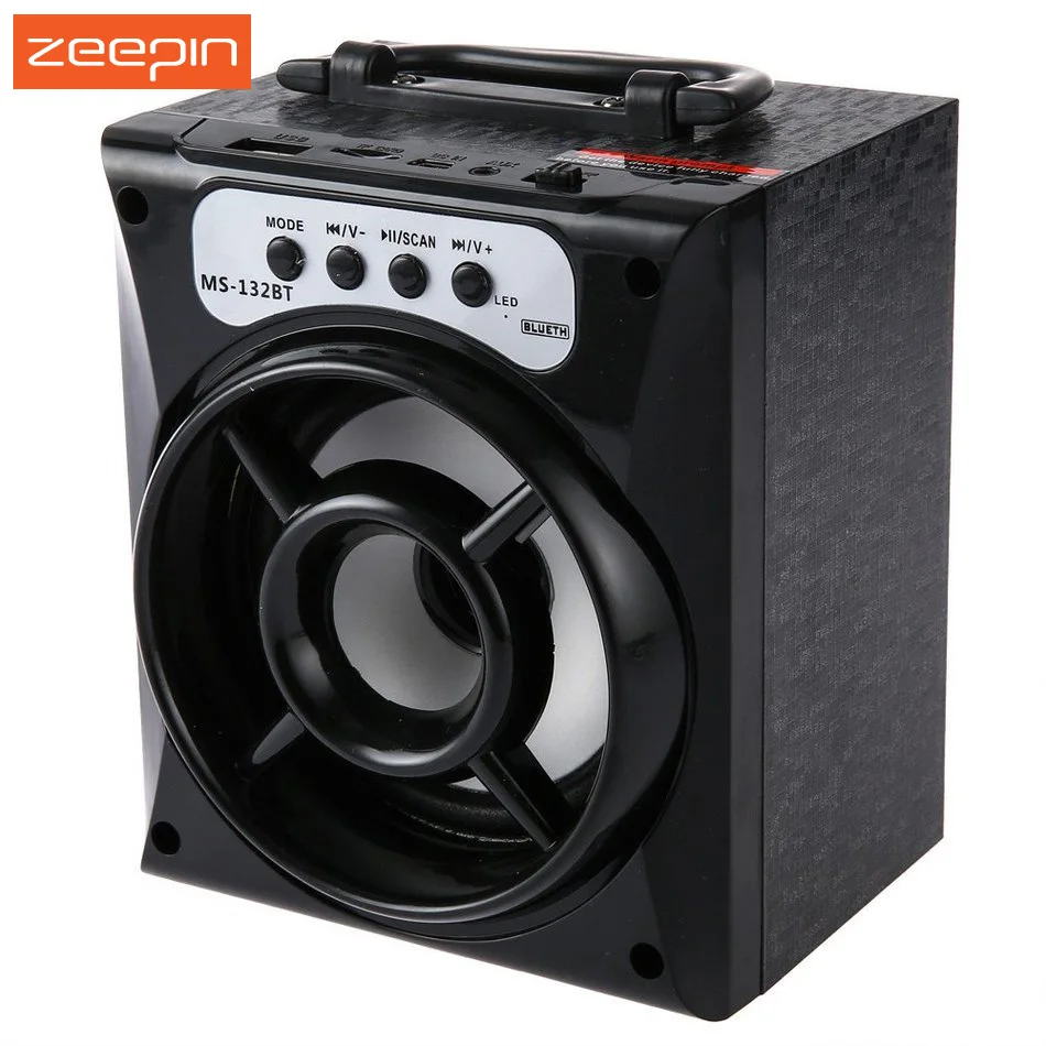 

MS-132BT Wireless Bluetooth Square Speaker Portable Subwoofer Support FM Radio LED Shinning TF/Micro SD Card Music Playing Box