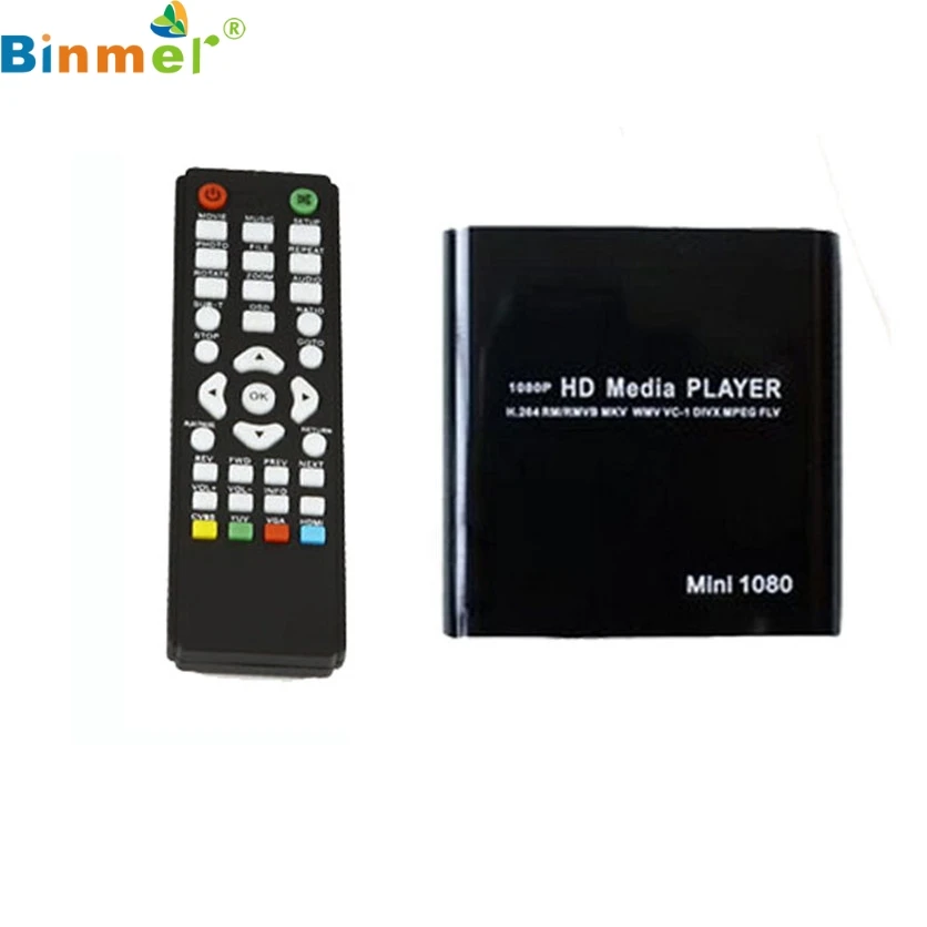 Binmer заводская цена 1080 P мини HDD Media Player MKV/H.264/RMVB HD с хостом USB/SD Card Reader 60330 mosunx Прямая доставка