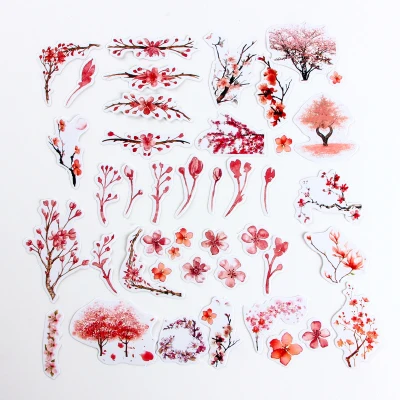 

1Pcs/Sell Pink Flowers Kawaii Memo Pad Diary Stickers Pack Posted It Planner Scrapbooking Stationery Escolar School Supplies