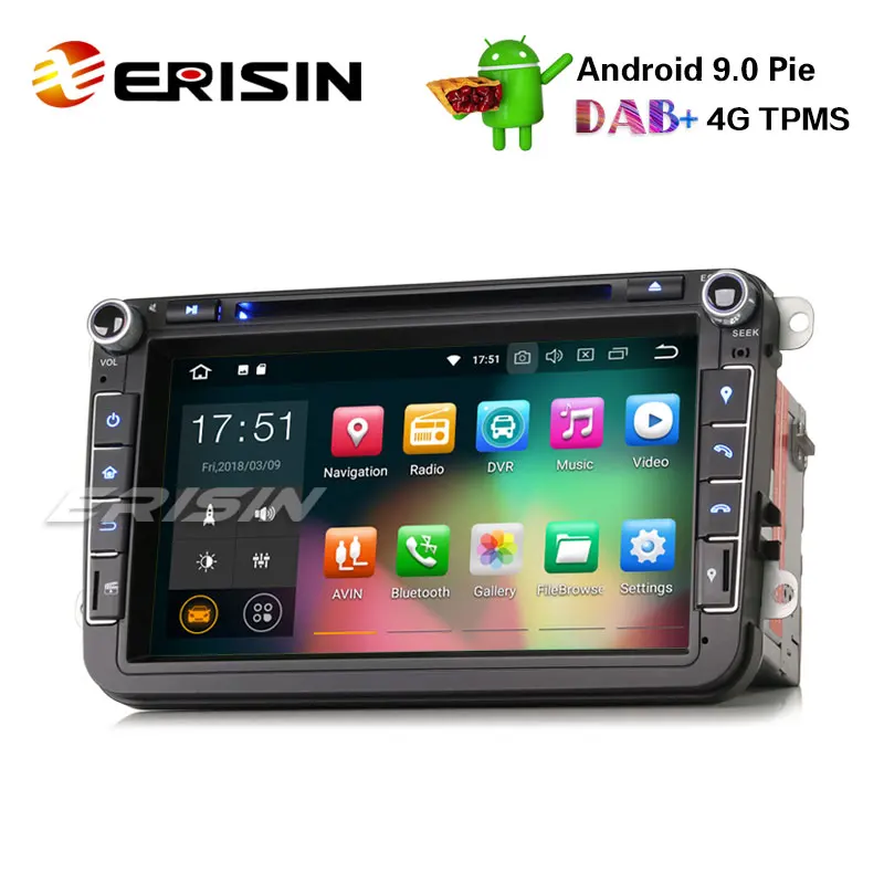 Perfect Erisin ES4815V 8" DAB+ OPS Car Stereo Android 9.0 for VW Golf Passat Tiguan Polo Seat Skoda GPS DVD 2