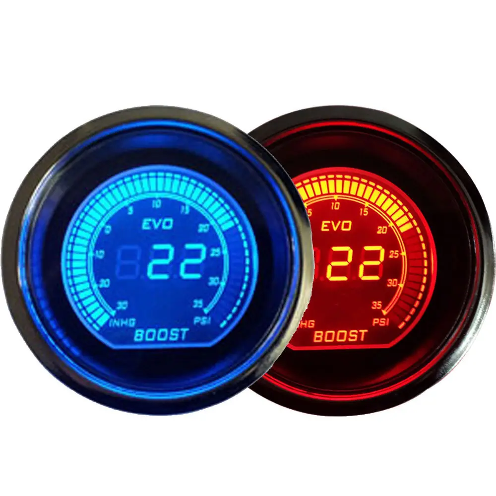 

Universal 2" 52mm Turbo Boost Vacuum Gauge PSI Blue/Red Dual Led Color Digital LED Light Gauge Meter