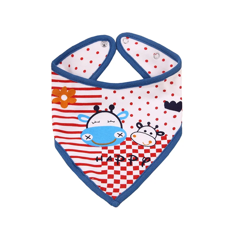 4PCS Baby Bibs Set Happy Cow Baby Bandana Drool Bibs Cartoon Pattern Saliva Towel Baby Bibs Cotton Both Sides Newborn Burp Cloth (1)