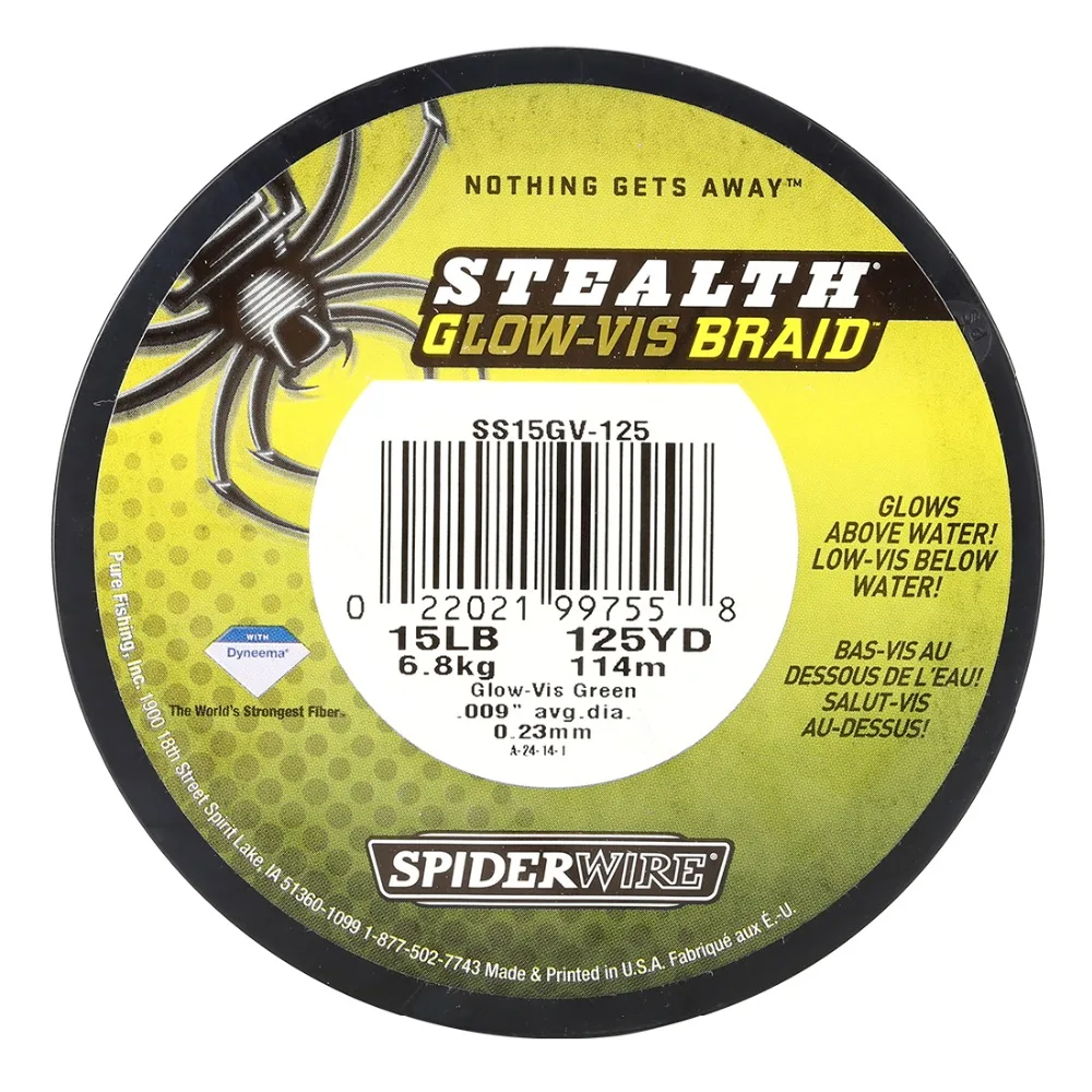 Бренд Spiderwire Stealth 114 м 125YD леска из микроволокна светящаяся оплетка гладкая леска для литья 6lb 8lb 10lb 15lb 30lb