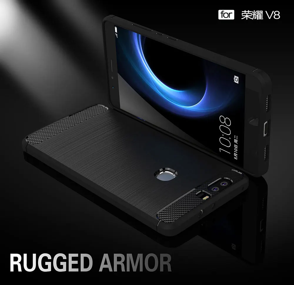 

Case For Huawei Honor V8 Carbon Fiber Soft Silicone TPU Anti-Knock Coque Cover For Huawei Honor V8 Phone Cases Back Cover