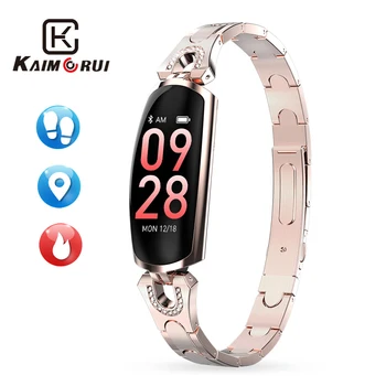 

Smart Bracelet Women Heart Rate Smart Wristband Pedometer Smart Band Stainless Steel Band Color Screen Fitness Tracker for IOS