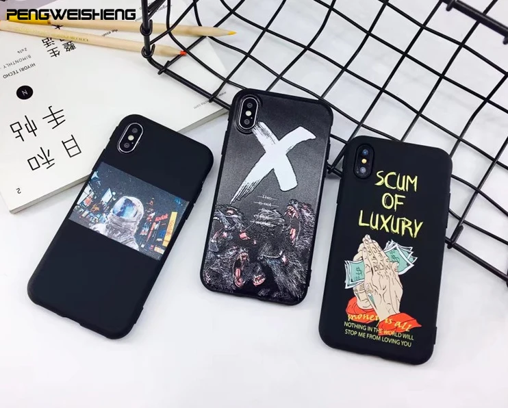 Cool Case For iphone 7 Case Black tpu Silicone Phone Cases For iphone 6 6S Plus 8 8plus for iphone X