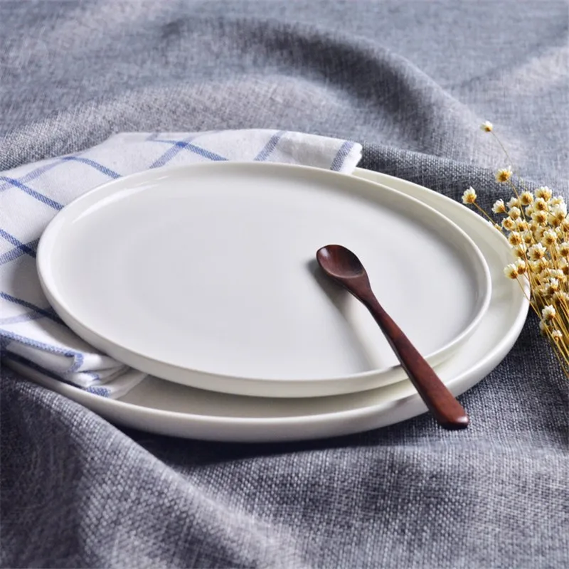 1 шт. белый круглый фарфоровый торт для завтрака хлеб ужин фрукты закуски обеденные десерты паста сервировочное блюдо тарелка столовая посуда