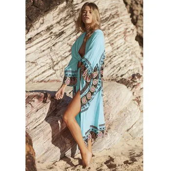 

New Arrivals Beach Cover up Floral Romantic Swimwear Ladies Pareo Beach Cape Sun Bath Beach Wear Dress Chiffon Swimwear