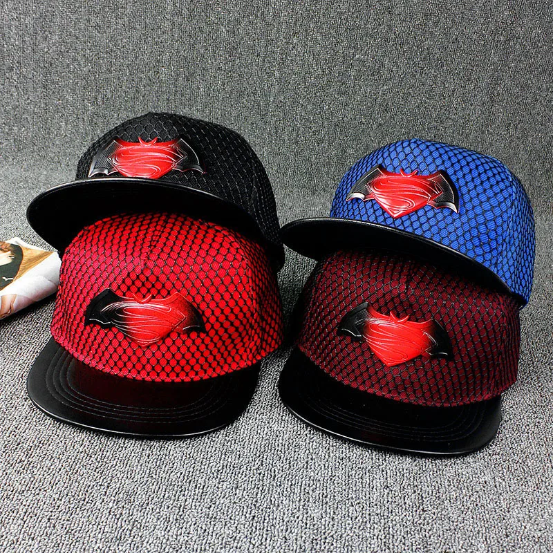 Корейская версия плоский сетчатый головной убор Супермен Металлические железные стандартные шляпы мужские и женские градиентные S железные хип хоп бейсболки модные бейсболки