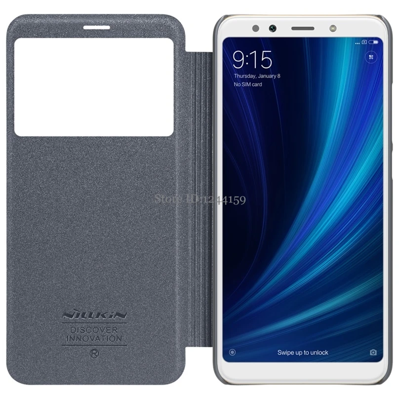 

Xiaomi Mi A2 Case MiA2 Flip Case Nillkin Sparkle Series Hard Plastic PU Cover with smart wake up/ sleep function