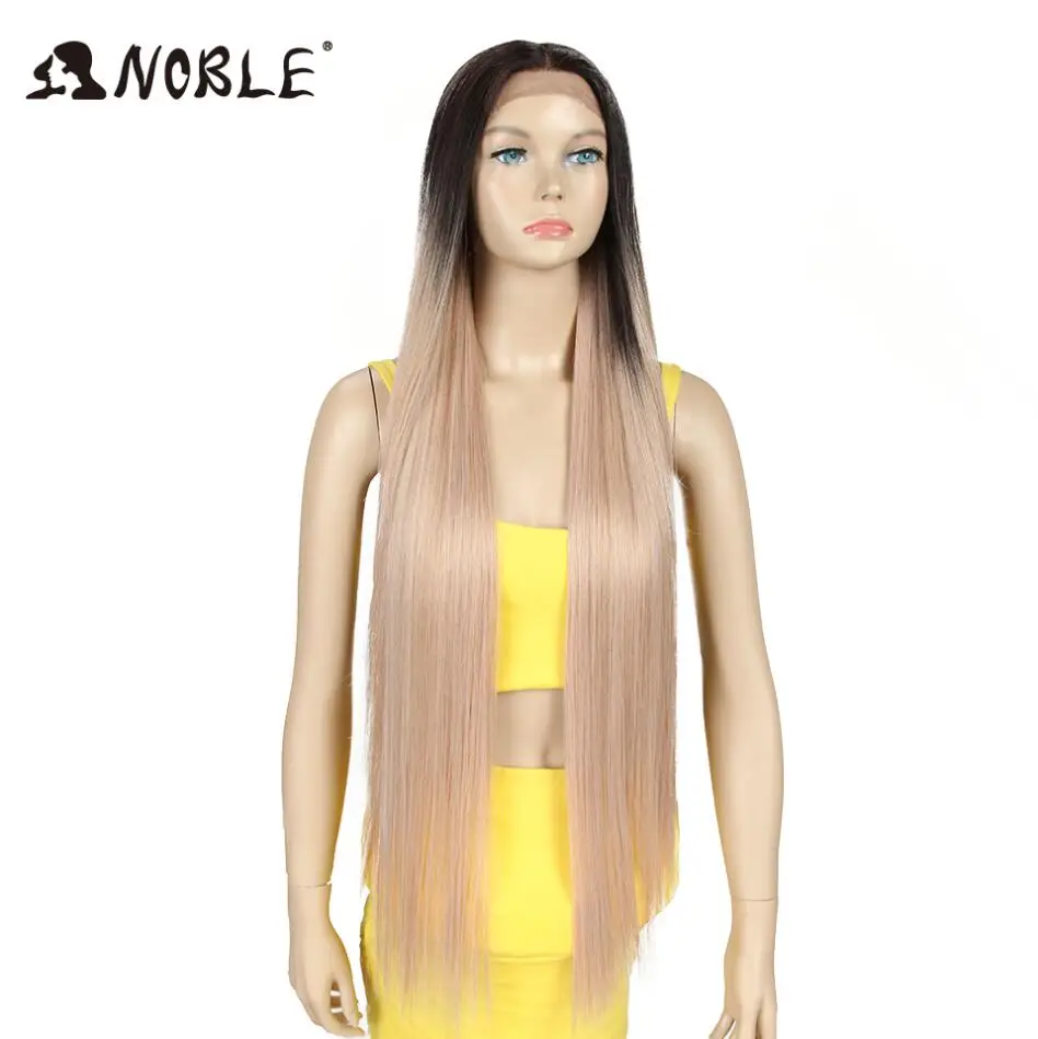 Благородные волосы парики для черных женщин прямые синтетические волосы на кружеве 38 дюймов Омбре парик на кружеве Косплей блонд парик на кружеве - Цвет: TT4PKGD2