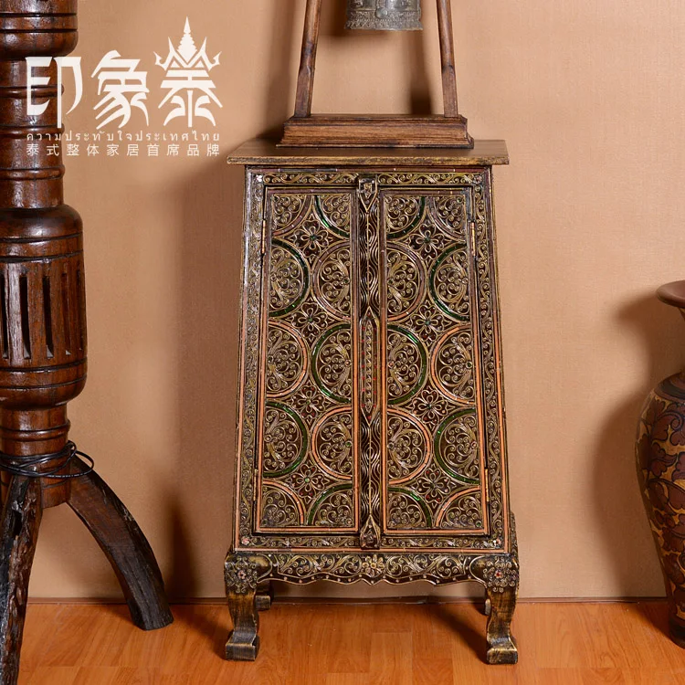 Thailand, Southeast Asia pure hand carved wooden furniture, home