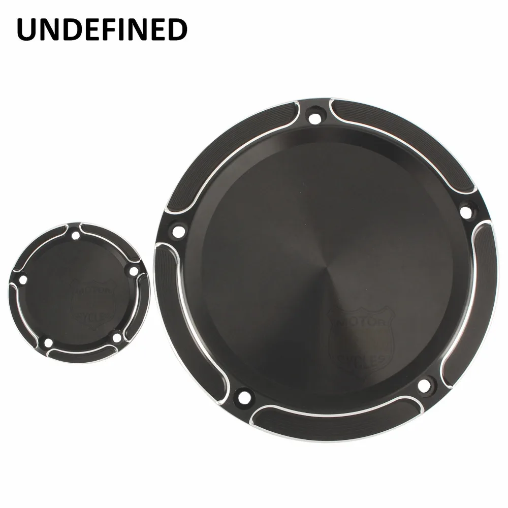 Black Motorcycle Parts CNC Aluminum Beveled Derby Timing Timer Covers