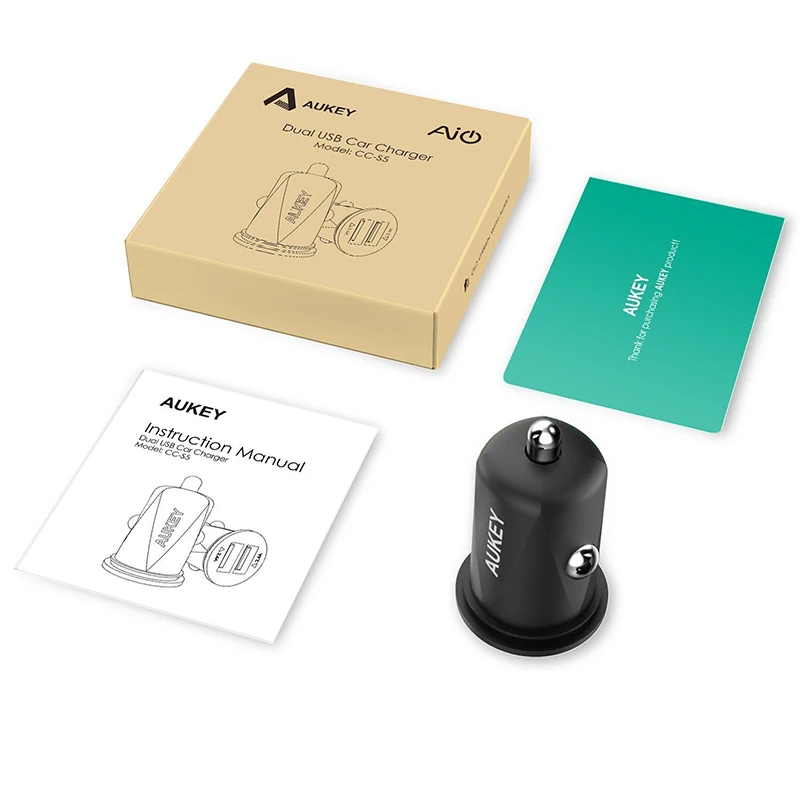 AUKEY Mini USB Автомобильное зарядное устройство 24 Вт Мобильный телефон быстрое