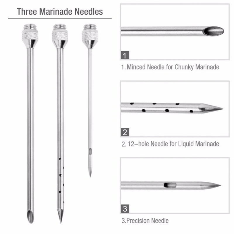 2 унции инжектор для мяса шприц для птицы маринад ароматизатор инжектор мяса шприцы для приправ комплект для барбекю Кухонные инструменты с 3 иглами