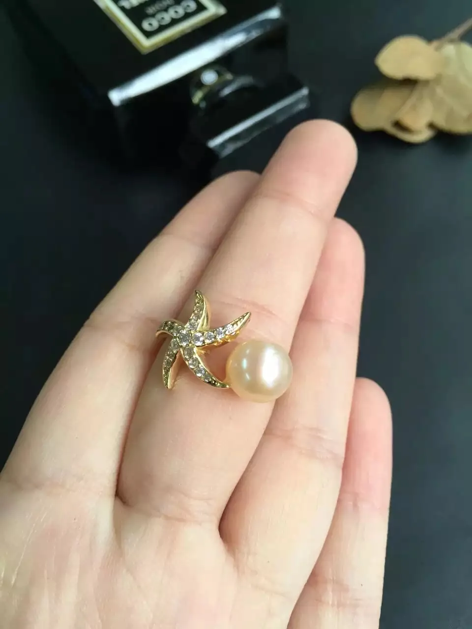 fine jewelry on sale Real 925 sterling silver natural true pink pearl ring for women stone round 8.5mm