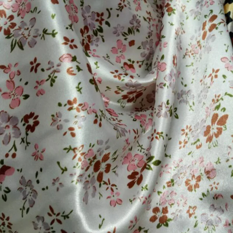

Decoration Tissue Floral Satin Fabric Decor Sewing Craft Material Silky Satin Packing Ribbon Scarf Fabric fashion