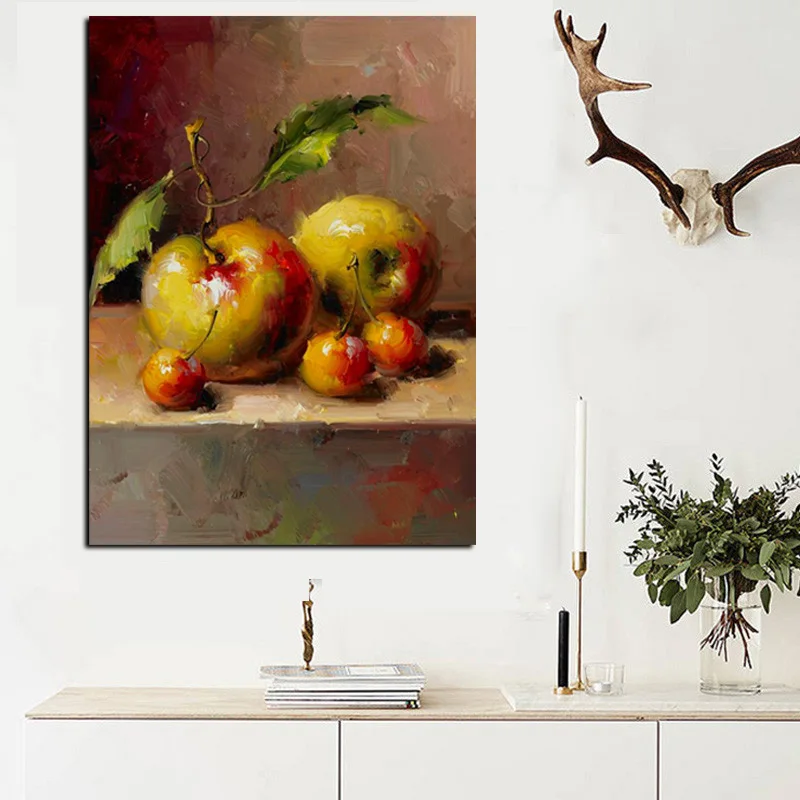 HD Print Abstract Still Life Oil Painting Artistic Table Fruits on Canvas Wall Art Pictures Poster Modern Kitchen Cuadros Decor (2)