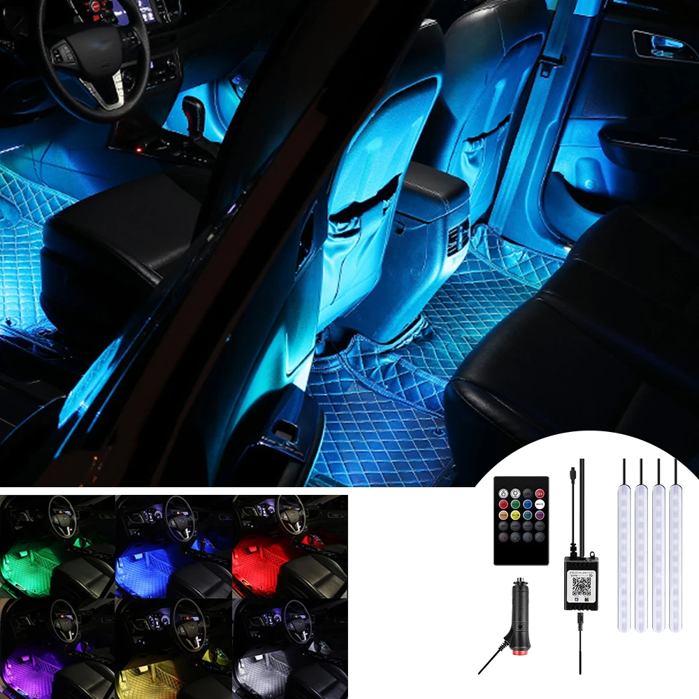 

For Toyota Camry RAV4 CHR Corolla Yaris Auris Prado 125 150 2019 Car RGB LED Colors Decorative Atmosphere Lamps Interior Lights